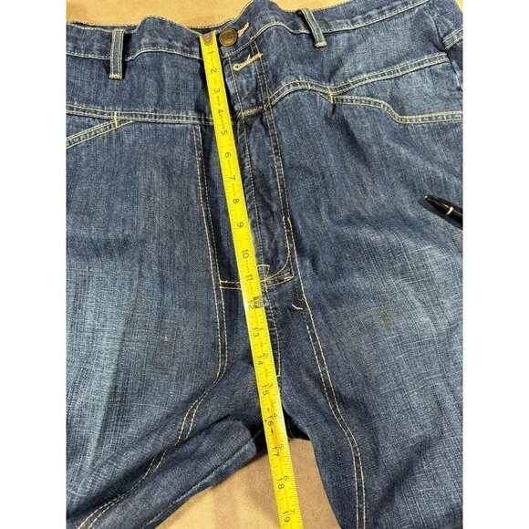 Marithe Francois Girbaud Mens Baggy Denim Jeans Straight Leg Dark Blue Size 42 - Picture 11 of 13